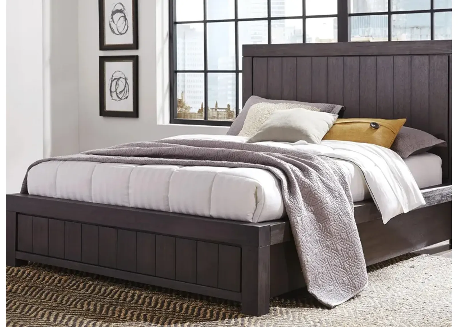 Heath Platform Bed in Basalt Grey by Bellanest