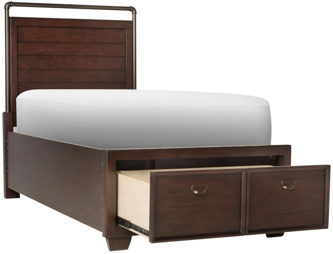 Zander Platform Storage Bed in Chocolate by Samuel Lawrence