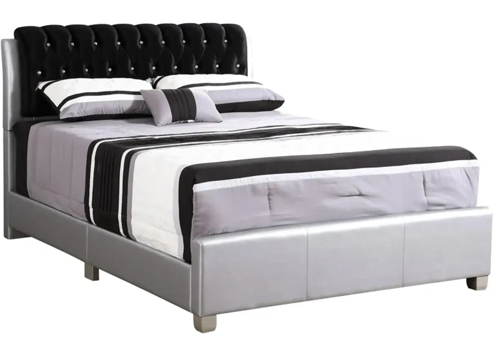 Marilla King Bed in Silver Champagne by Glory Furniture