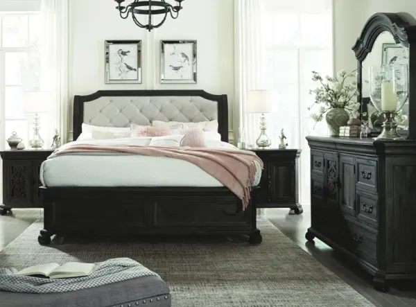 Bellamy Upholstered 4-pc. Sleigh Bedroom Set with Storage Bed