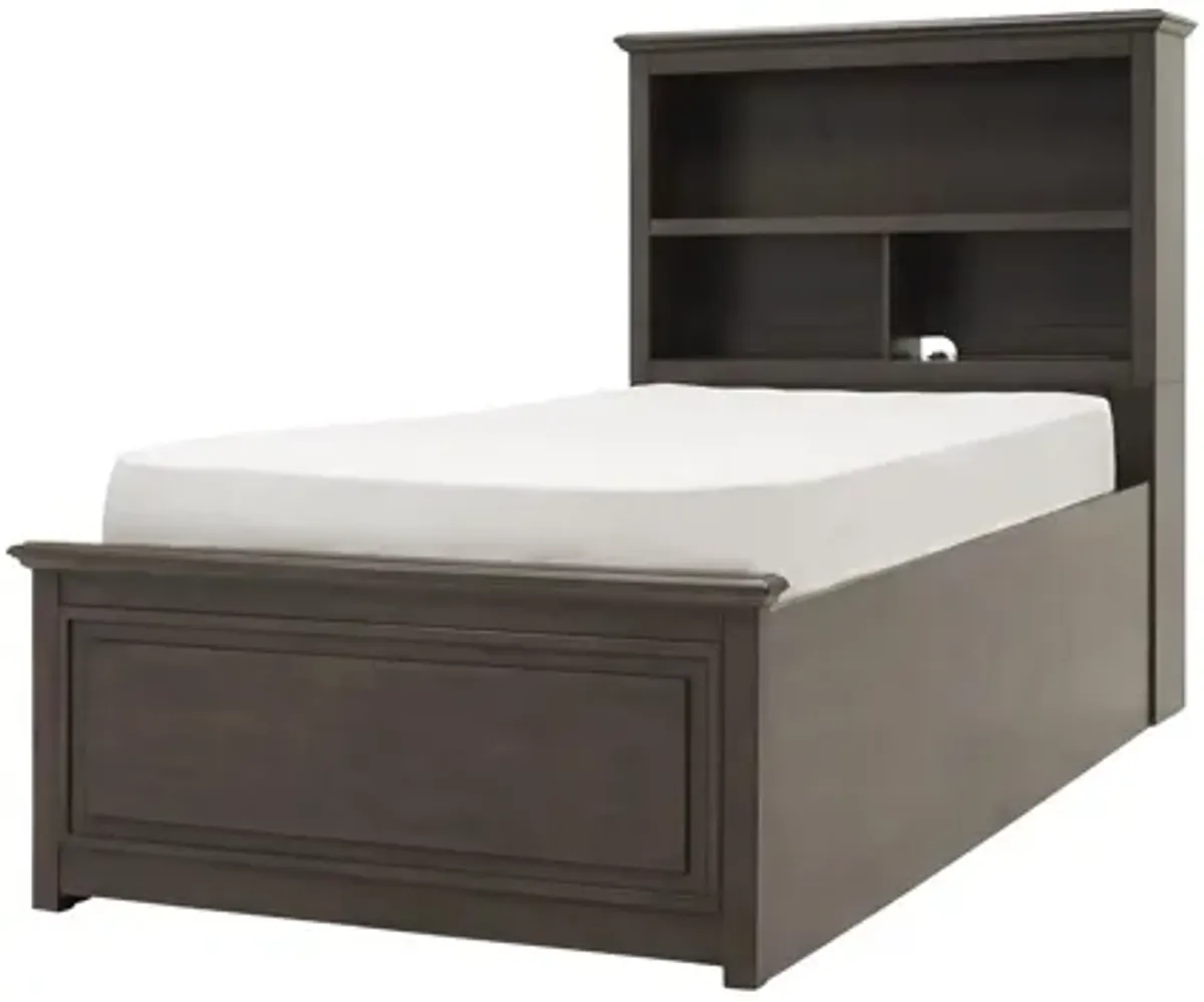 Kieran Platform Bookcase Bed w/ 1-Side Storage