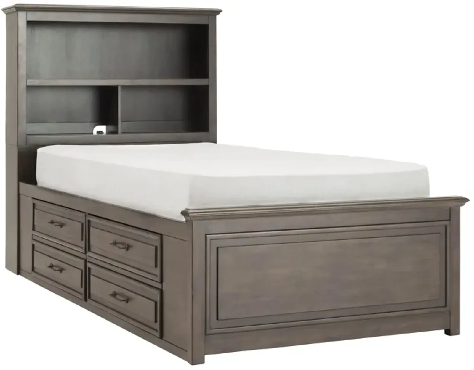 Kieran Platform Bookcase Bed w/ 1-Side Storage