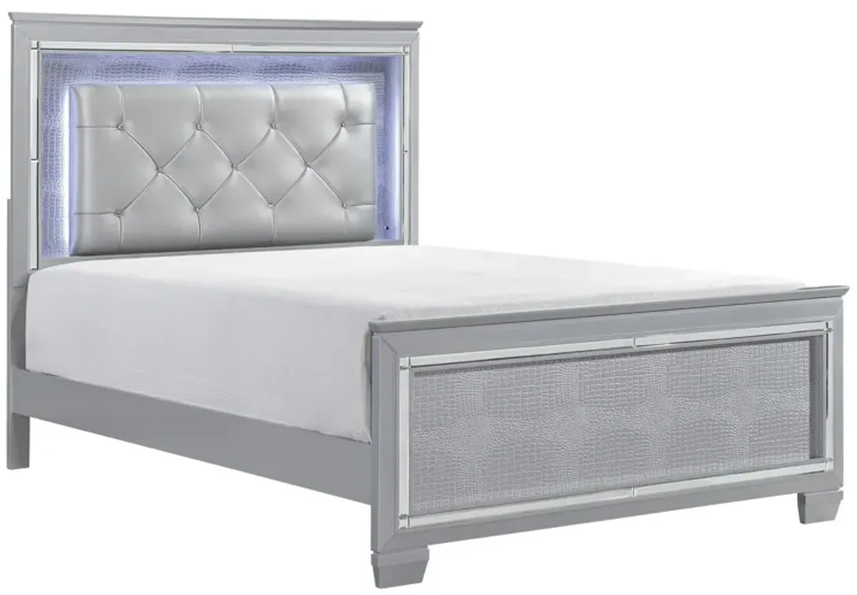 Brambley Bed With Led Lighting in Gray with Silver by Homelegance