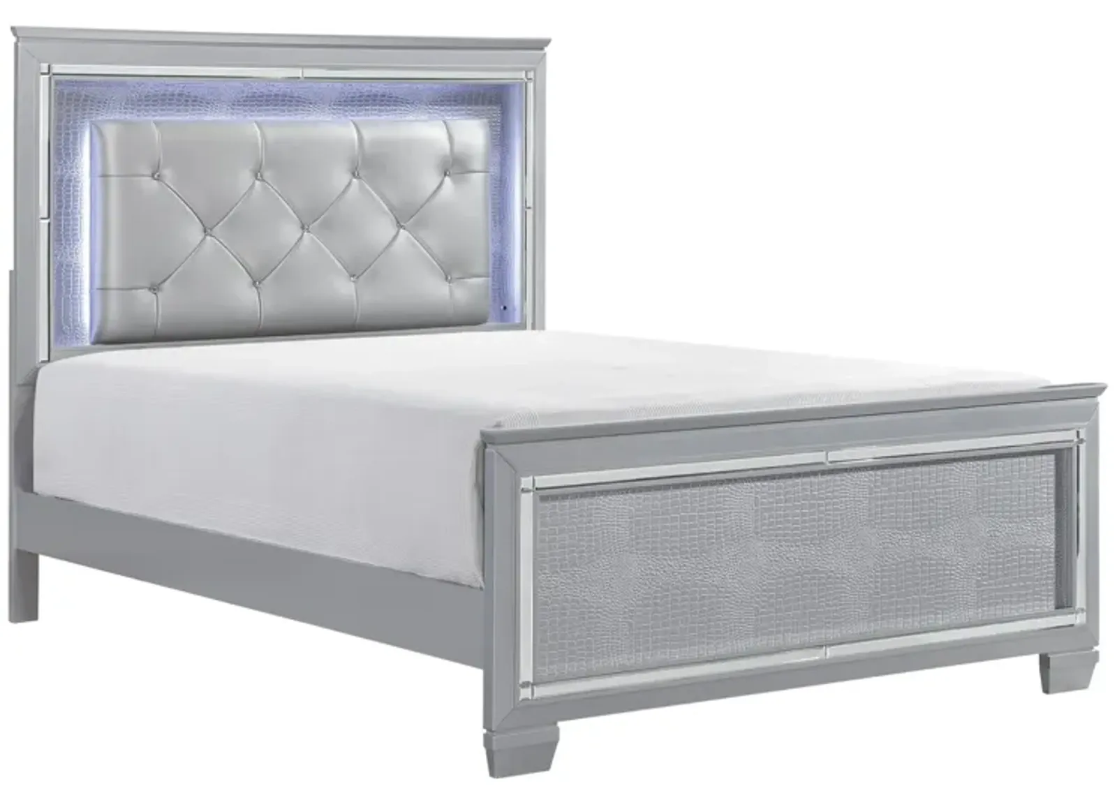 Brambley Bed With Led Lighting in Gray with Silver by Homelegance