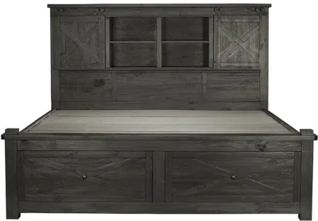 Sun Valley 4-pc. Bedroom Set w/ Storage Bed in Charcoal by A-America