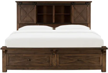 Sun Valley 4-pc. Bedroom Set w/ Storage Bed in Rustic Timber by A-America