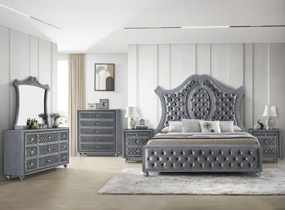 Cameo 5-pc Queen Bedroom Set in HS Silver by Crown Mark