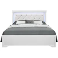 Pompei Bed w/ LED Light in Metallic White by Global Furniture Furniture USA