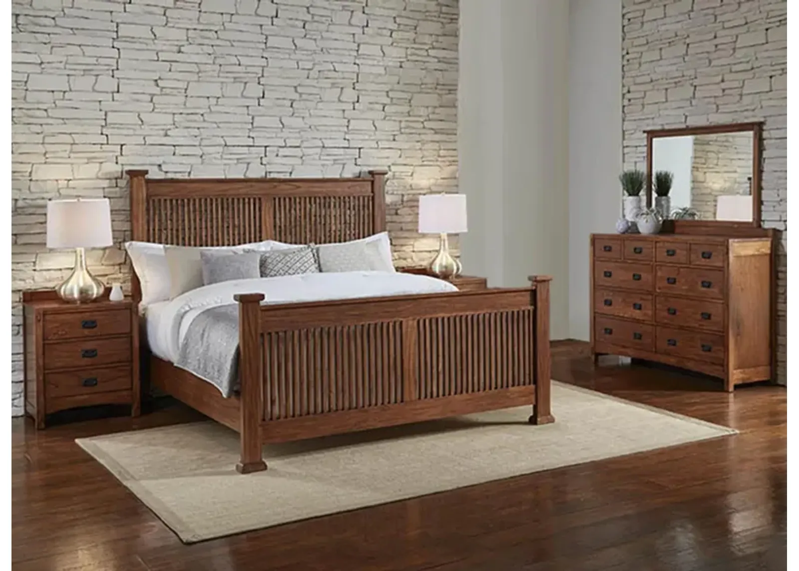 Mission Hill 4-pc. Panel Bedroom Set in Harvest by A-America