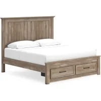 Yarbeck Panel Bed with Storage in Sand by Ashley Furniture