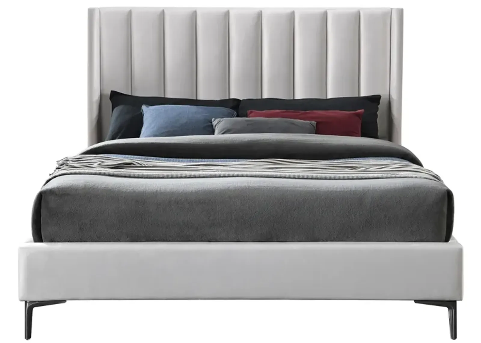 Nadia King Bed in Gray by Meridian Furniture