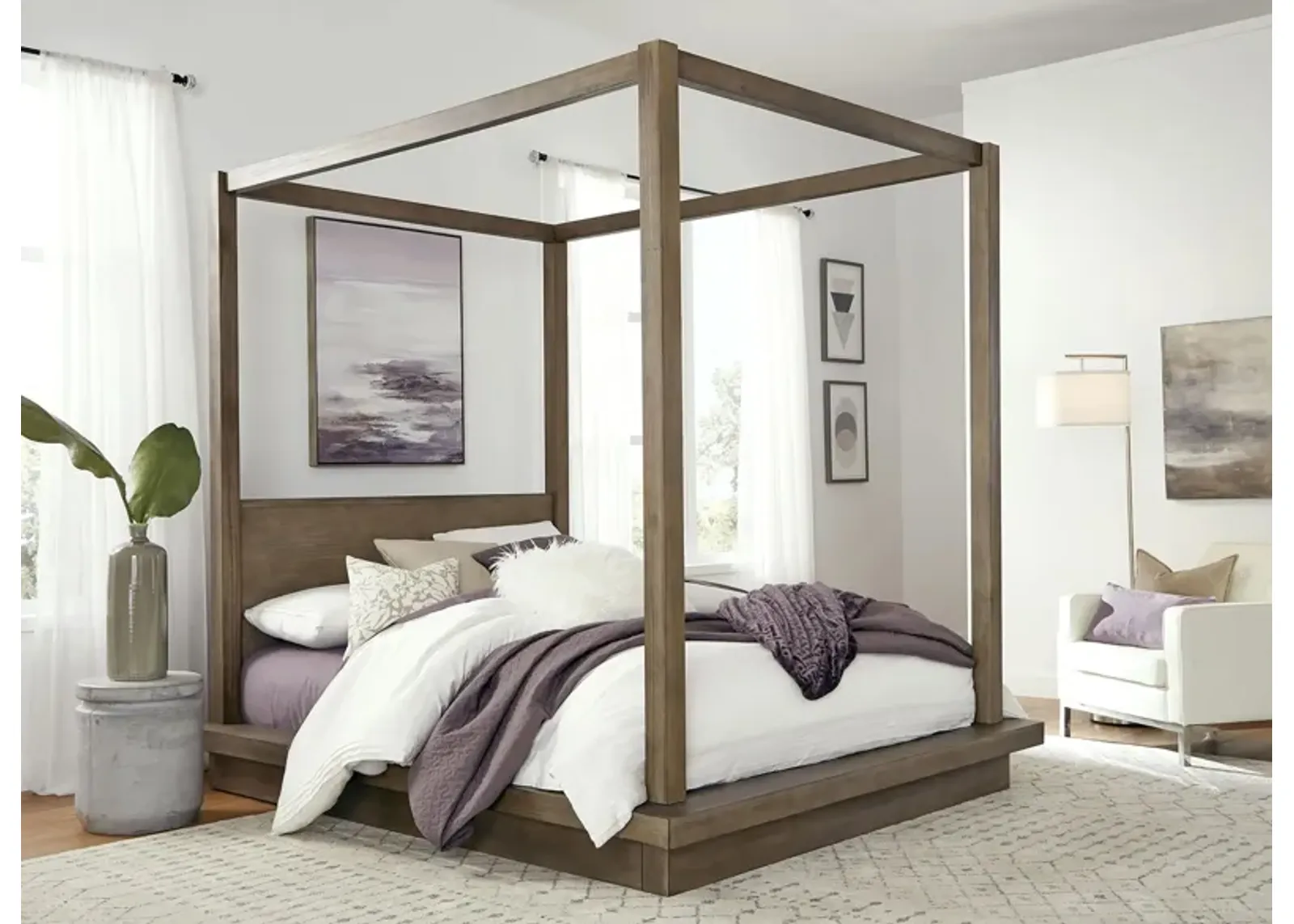 Melbourne Canopy Bed in Dark Pine by Bellanest