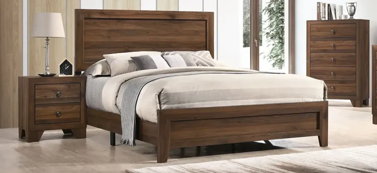 Millie Panel Bed in Brown by Crown Mark