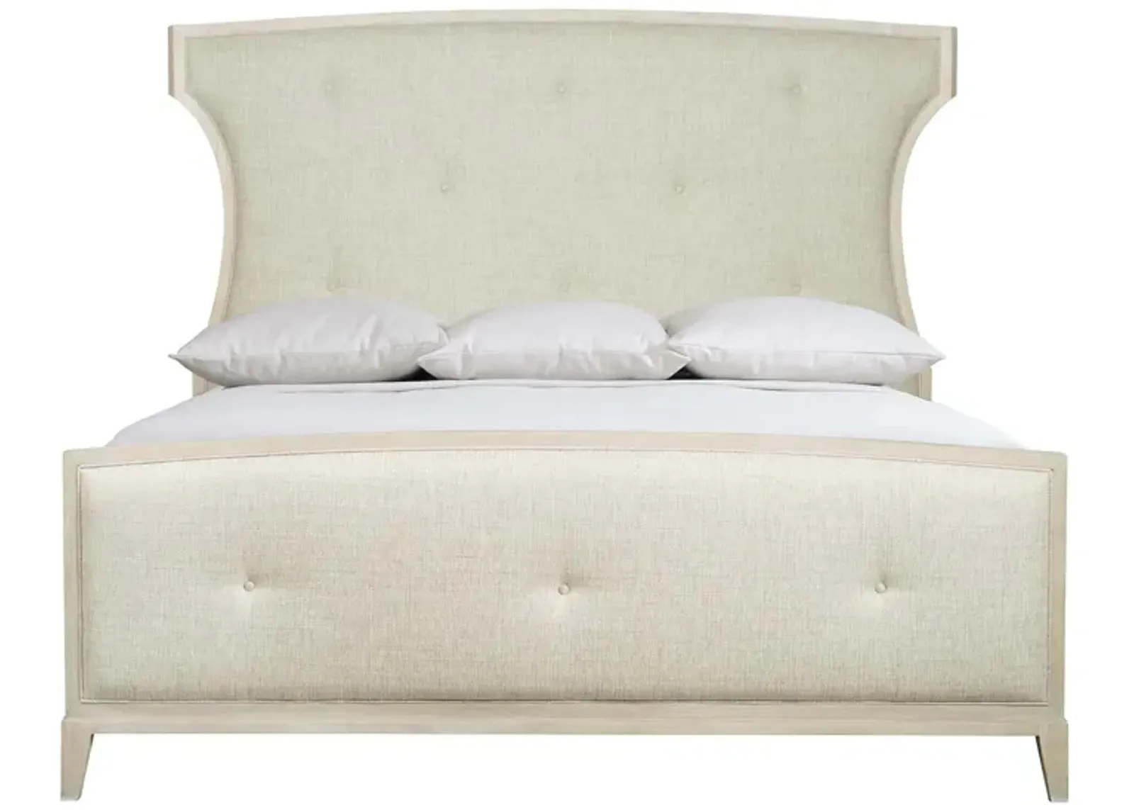 East Hampton Upholstered Bed in Cerused Linen by Bernhardt