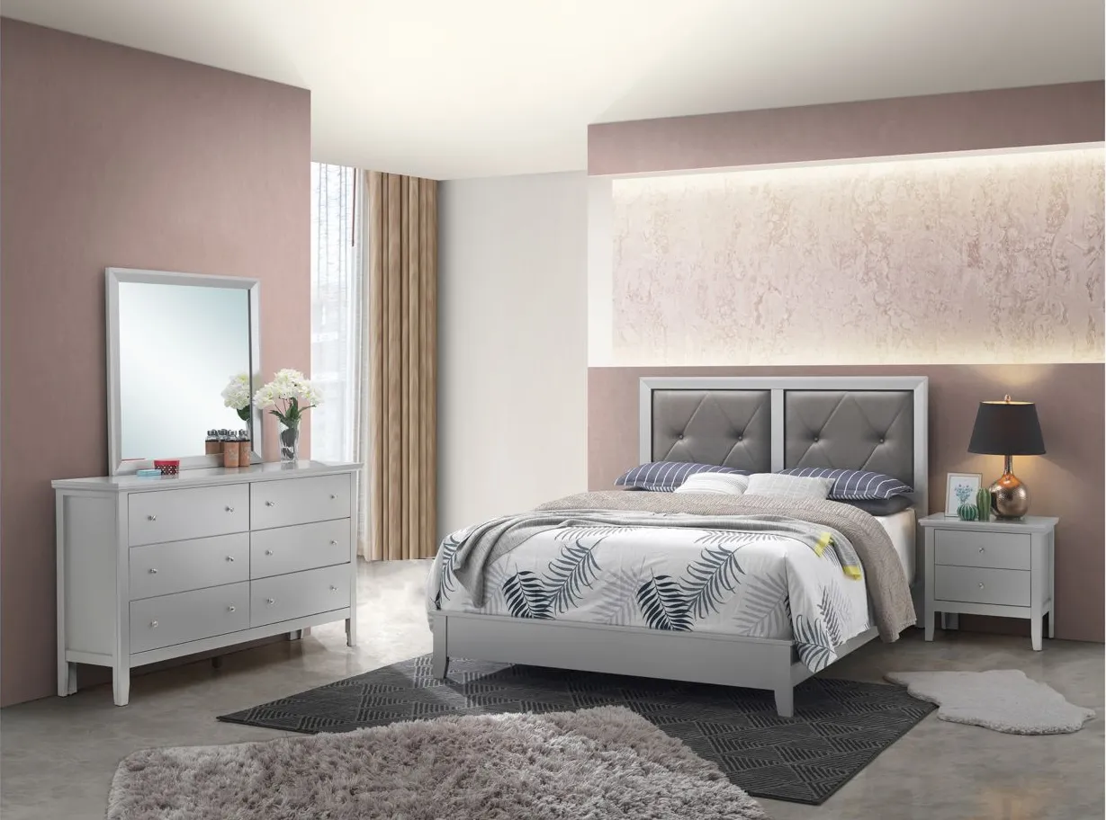 Primo 4-pc. Bedroom Set in Silver Champagne by Glory Furniture