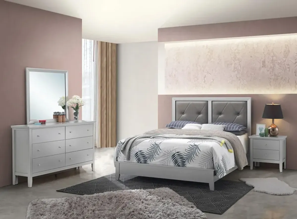 Primo 4-pc. Bedroom Set in Silver Champagne by Glory Furniture