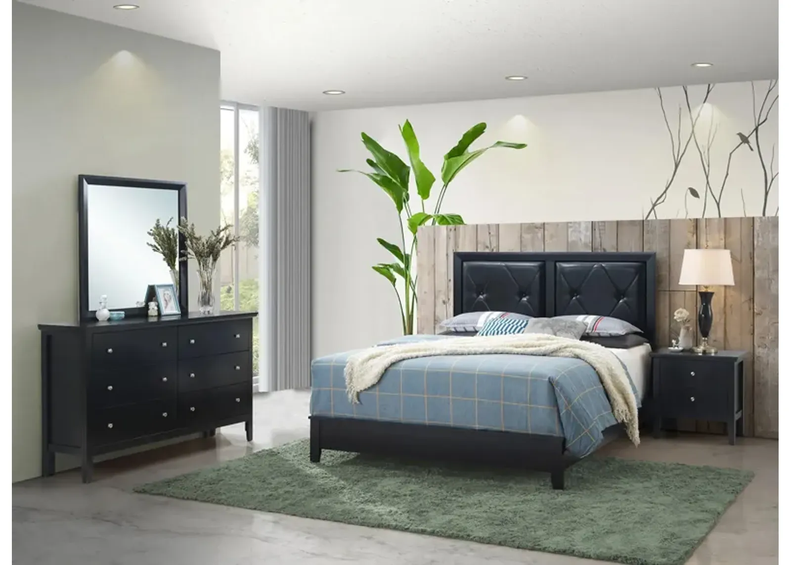 Primo 4-pc. Bedroom Set in Black by Glory Furniture