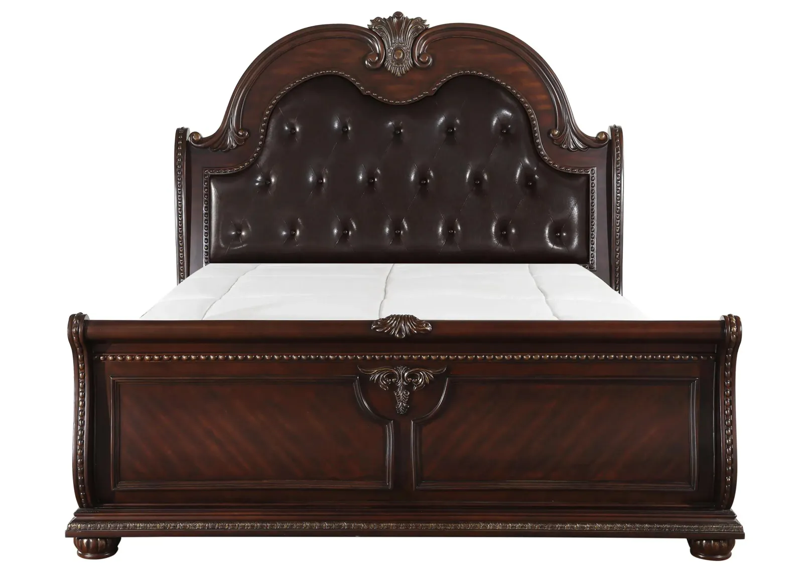 Palace Upholstered Bed in Dark Cherry by Homelegance