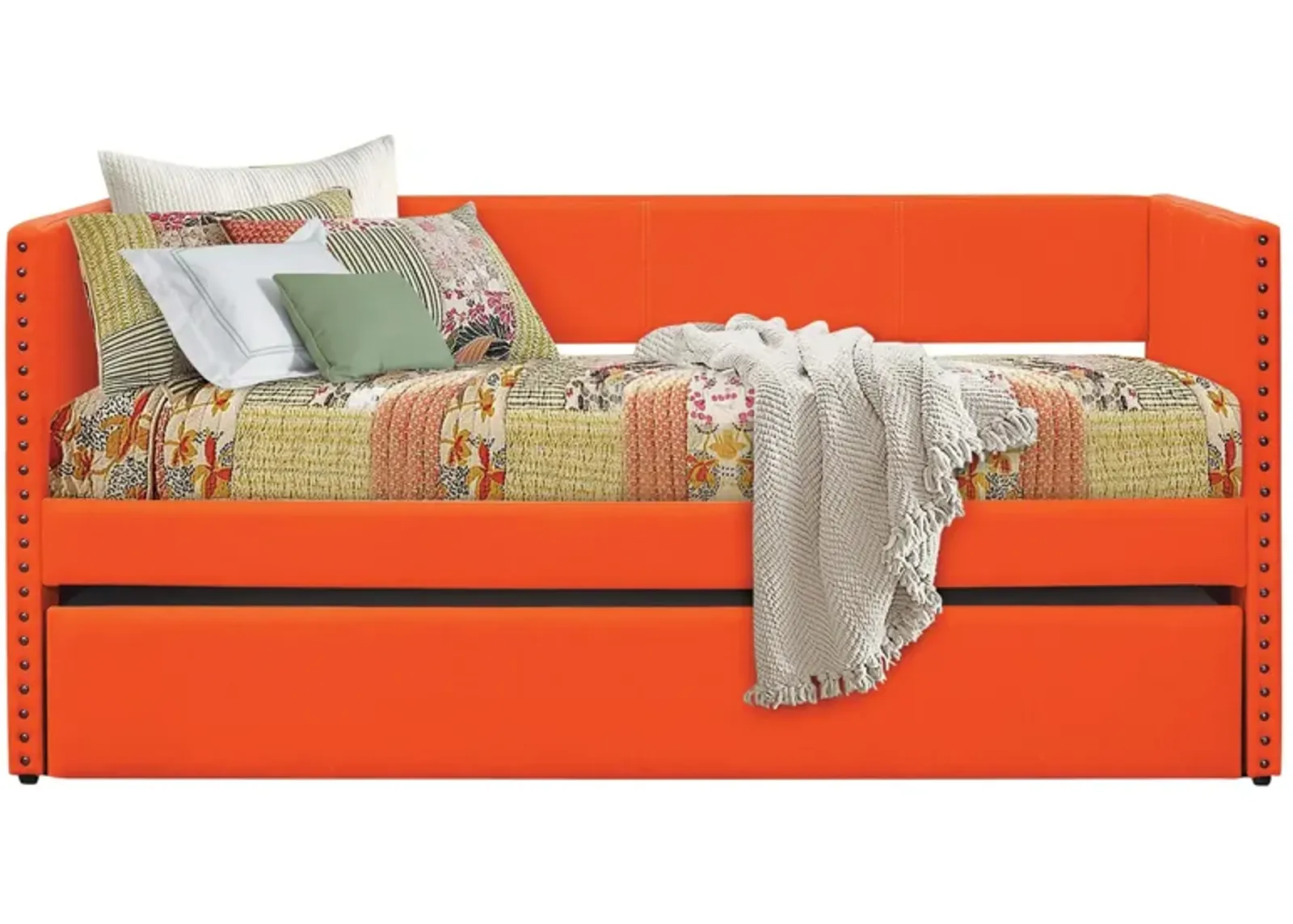 Tia Twin Daybed With Trundle in Orange by Homelegance