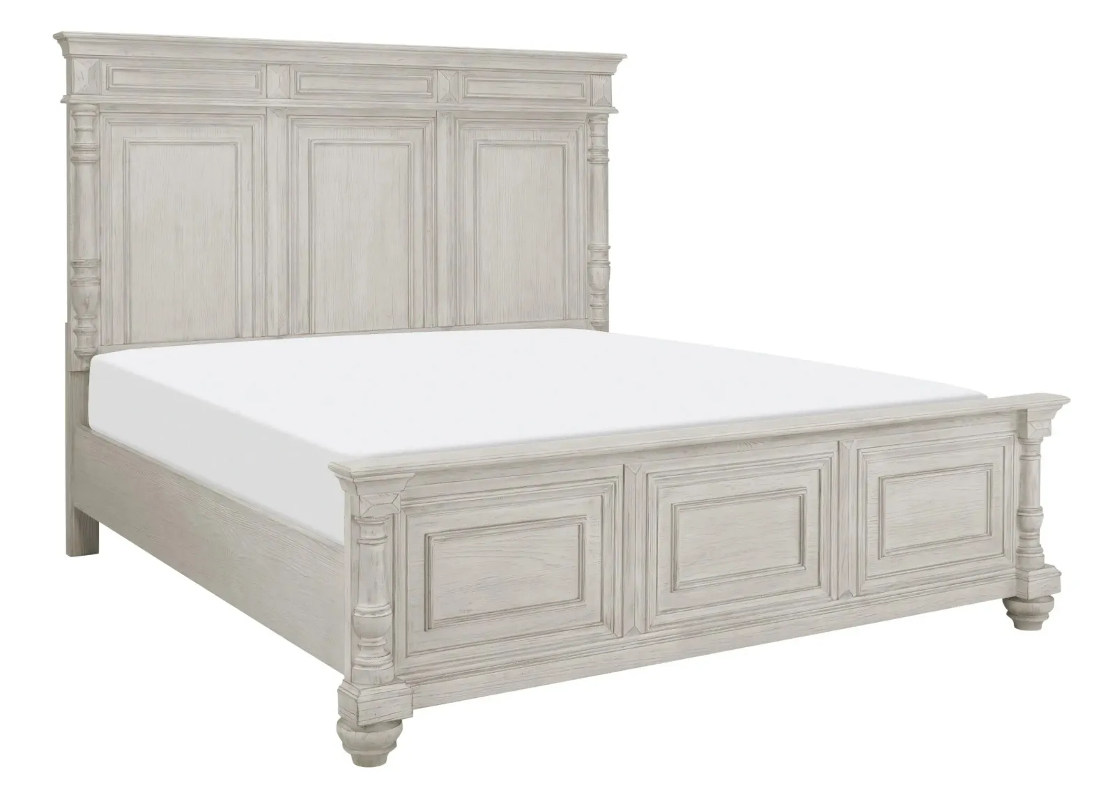 Ilaria Platform Bed in Worn Ivory by A-America