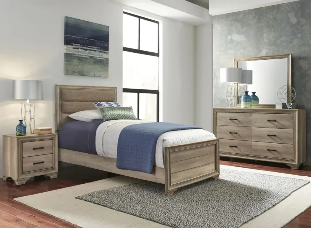 Sun Valley 4-pc. Upholstered Bedroom Set in Light Brown by Liberty Furniture