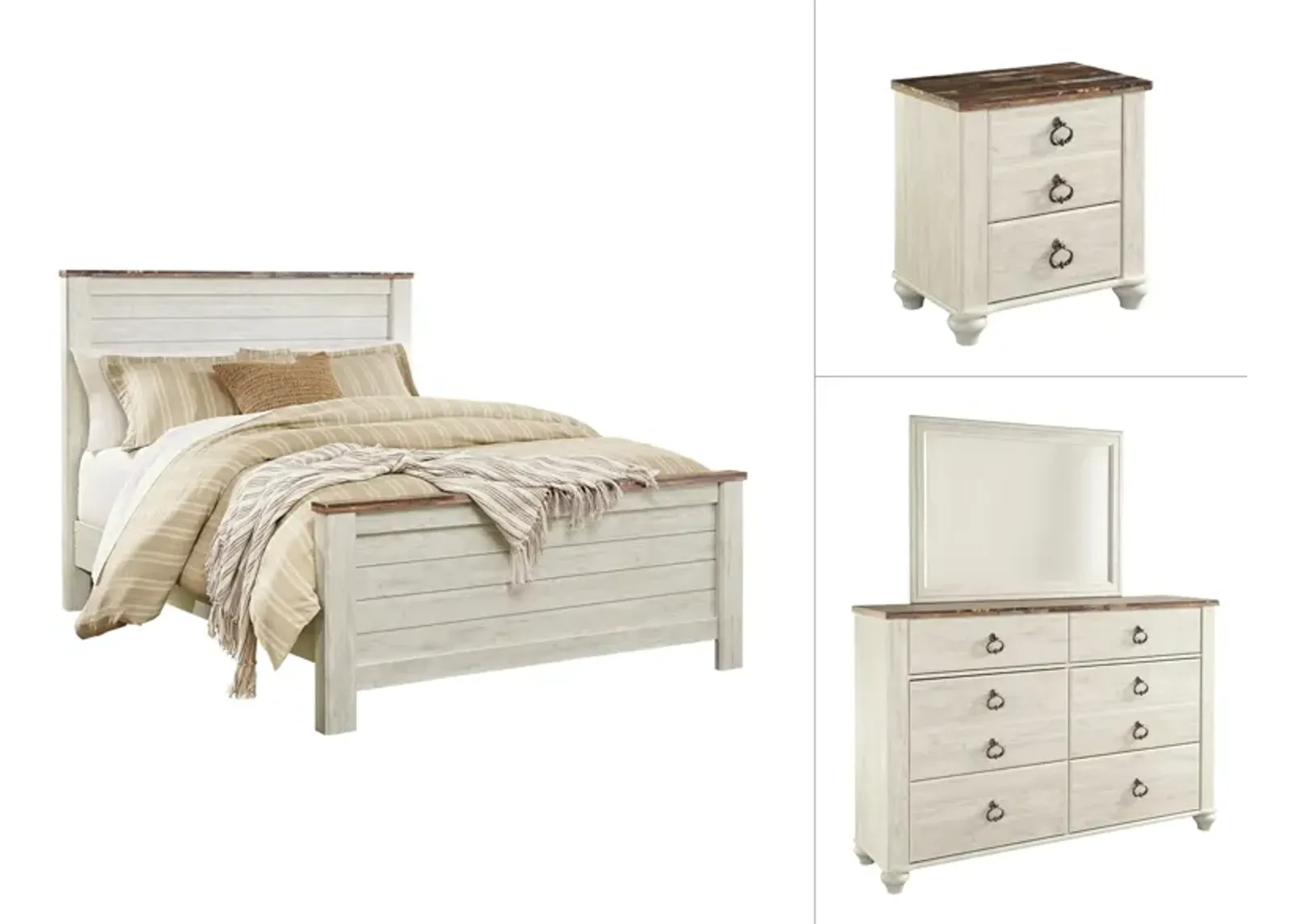 Collingwood 4-pc. Bedroom Set in Whitewash by Ashley Furniture