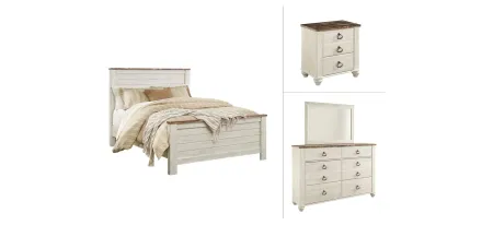 Collingwood 4-pc. Bedroom Set in Whitewash by Ashley Furniture