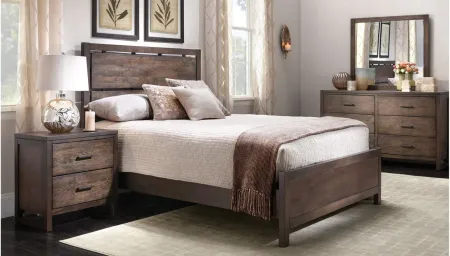 Larkspur Panel Bed in Two Tone Oak by Bellanest
