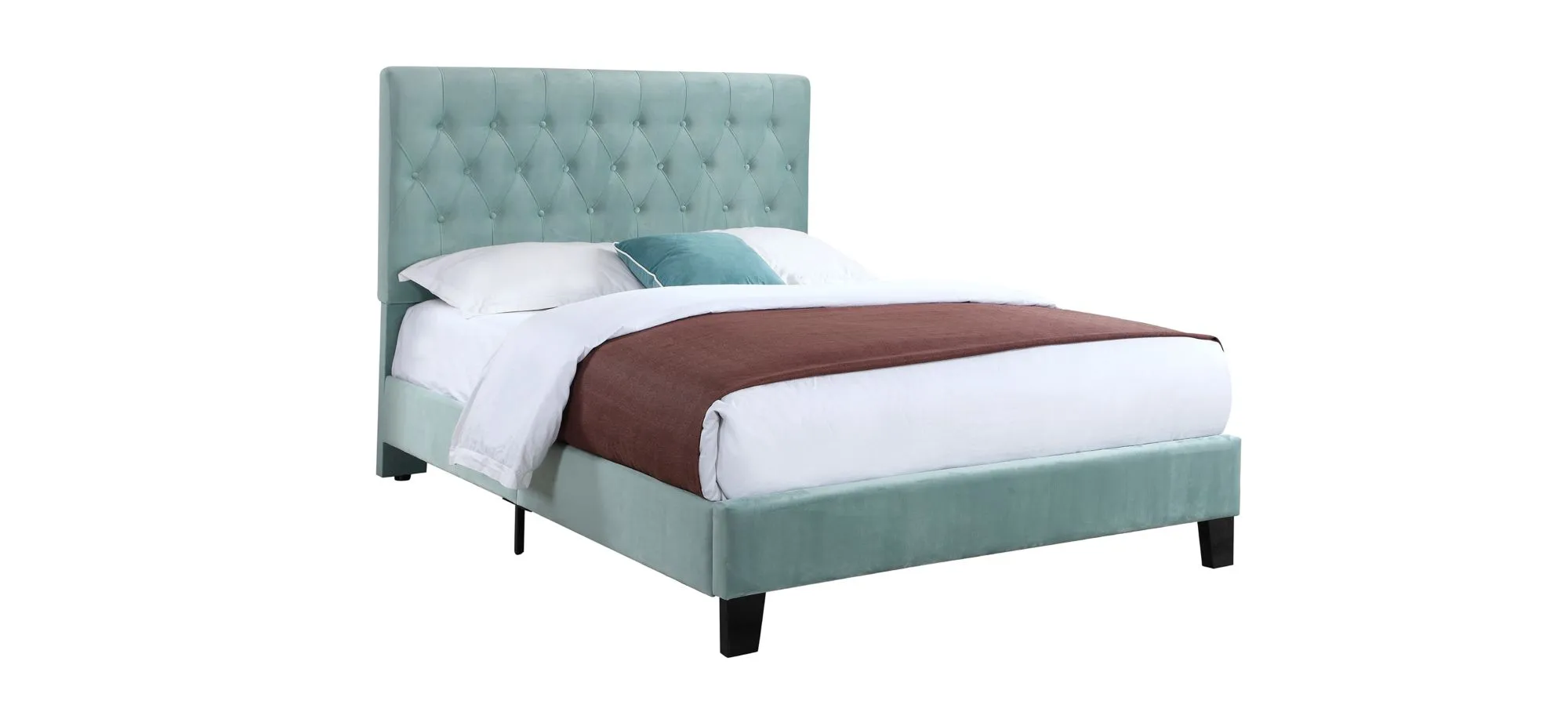 Contreras Upholstered Bed in light blue by Emerald Home Furnishings