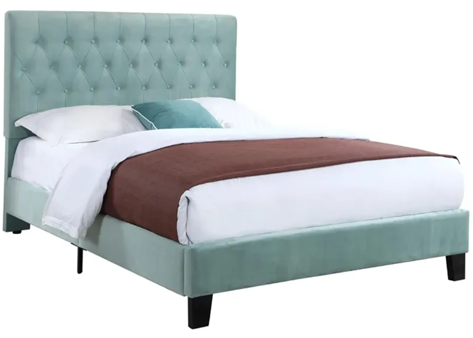 Contreras Upholstered Bed in light blue by Emerald Home Furnishings