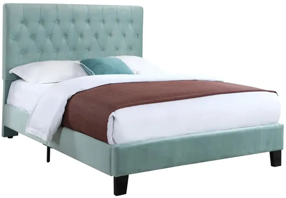 Contreras Upholstered Bed in light blue by Emerald Home Furnishings