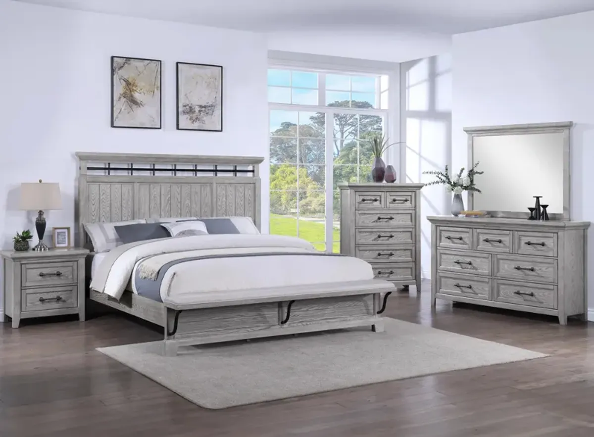 Beckett 5pc. Bedroom Set in Light Gray by Crown Mark