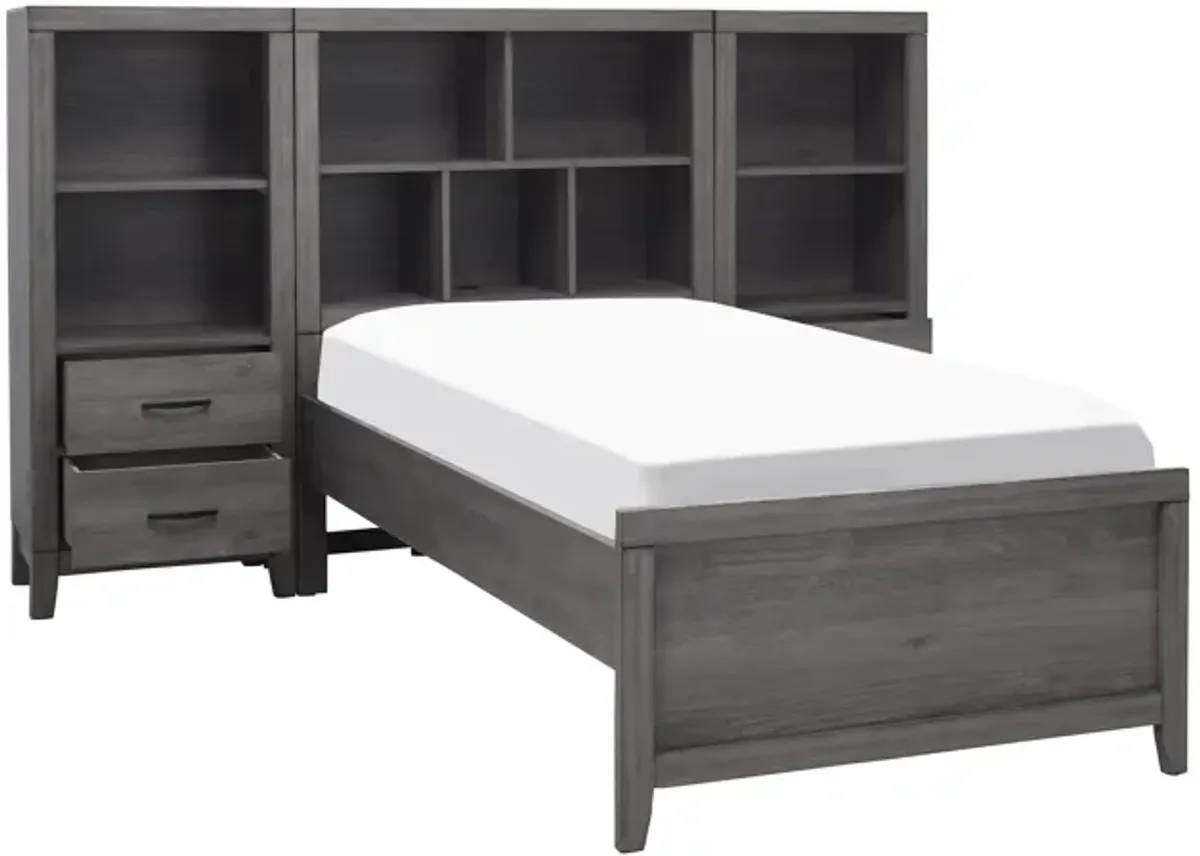 Piper Bed w/ 2 Bookshelf Nightstands