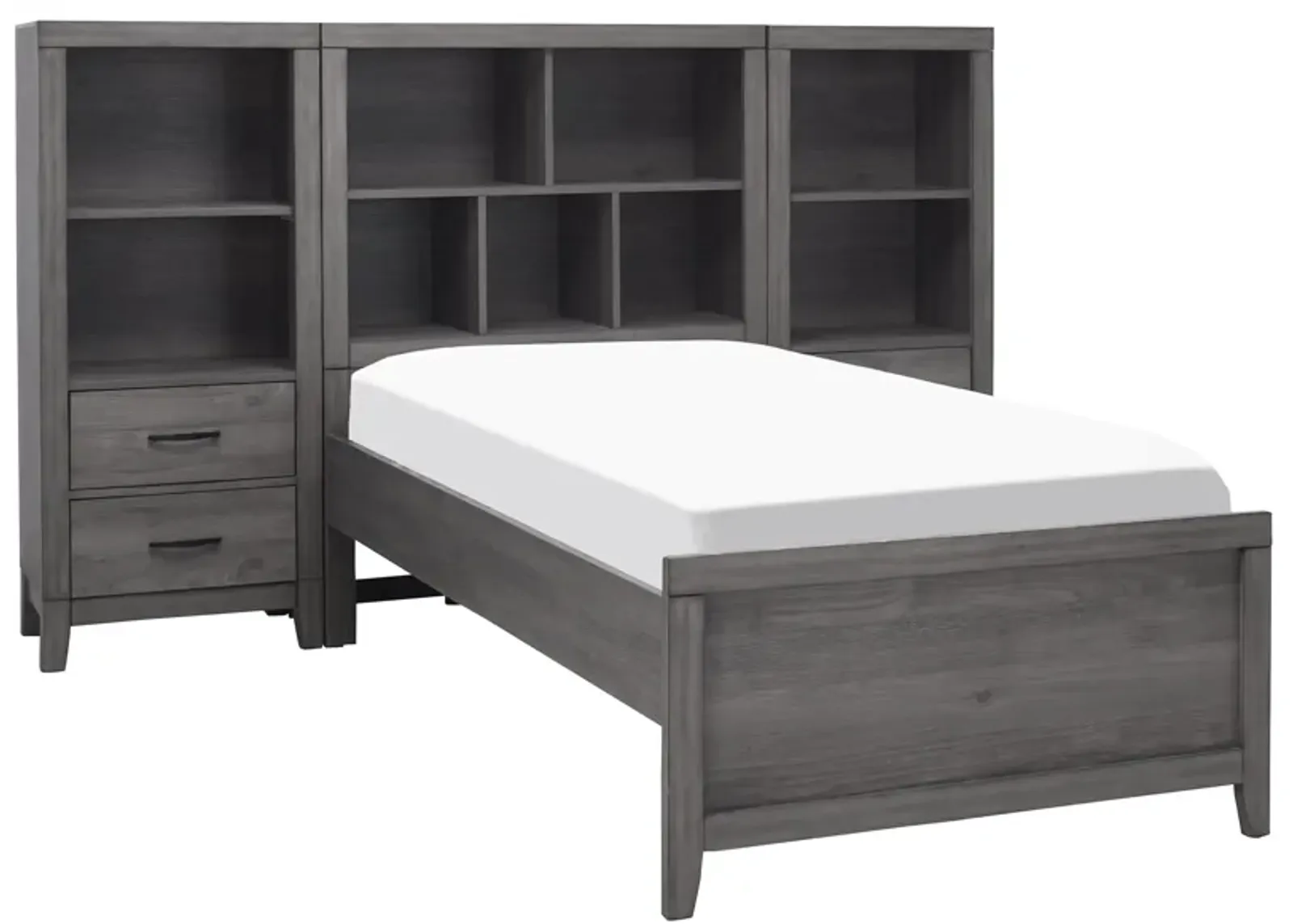 Piper Bed W/2 Tower Night Stands in Browngray by Bellanest