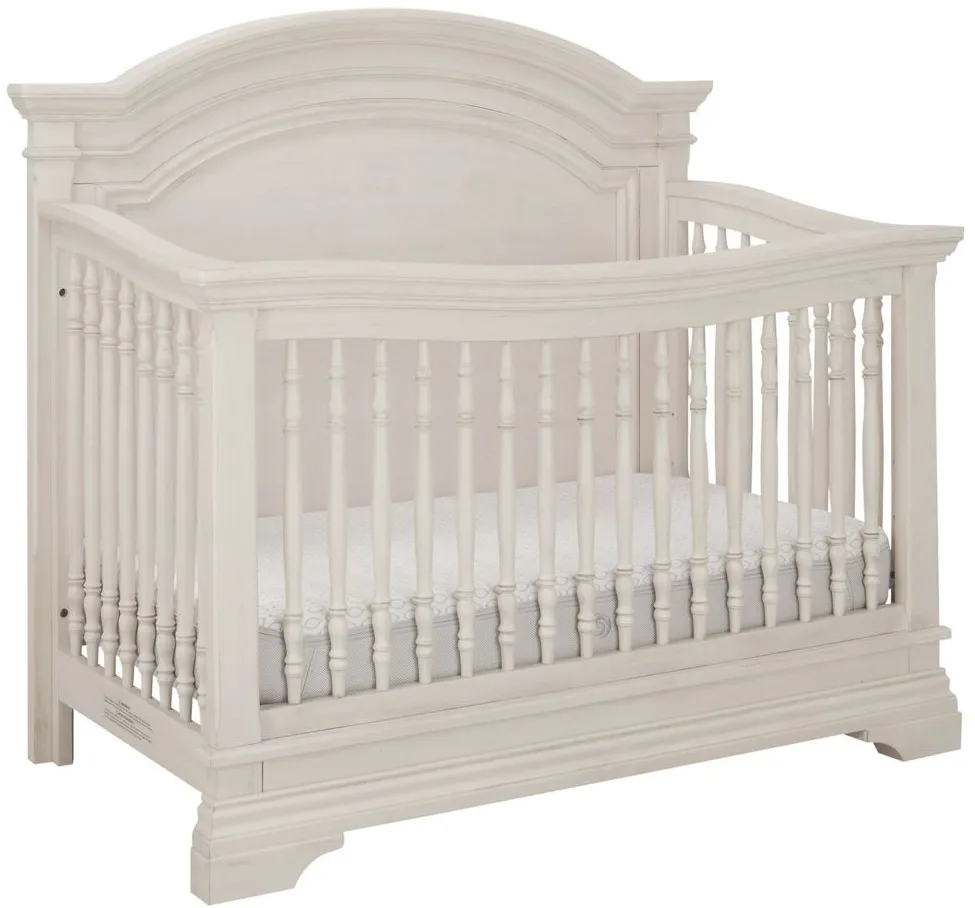 Bella Convertible Crib with Conversion Rails in Brushed White by Westwood Design
