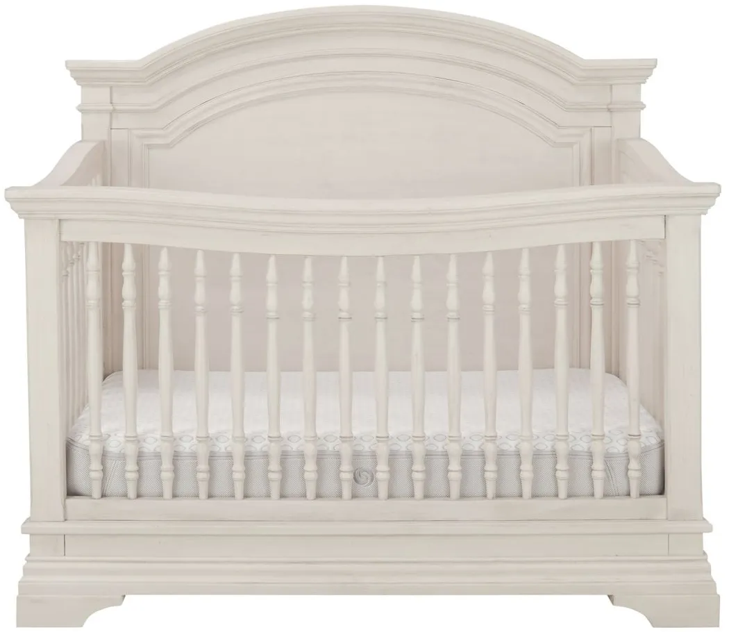 Bella Convertible Crib with Conversion Rails in Brushed White by Westwood Design