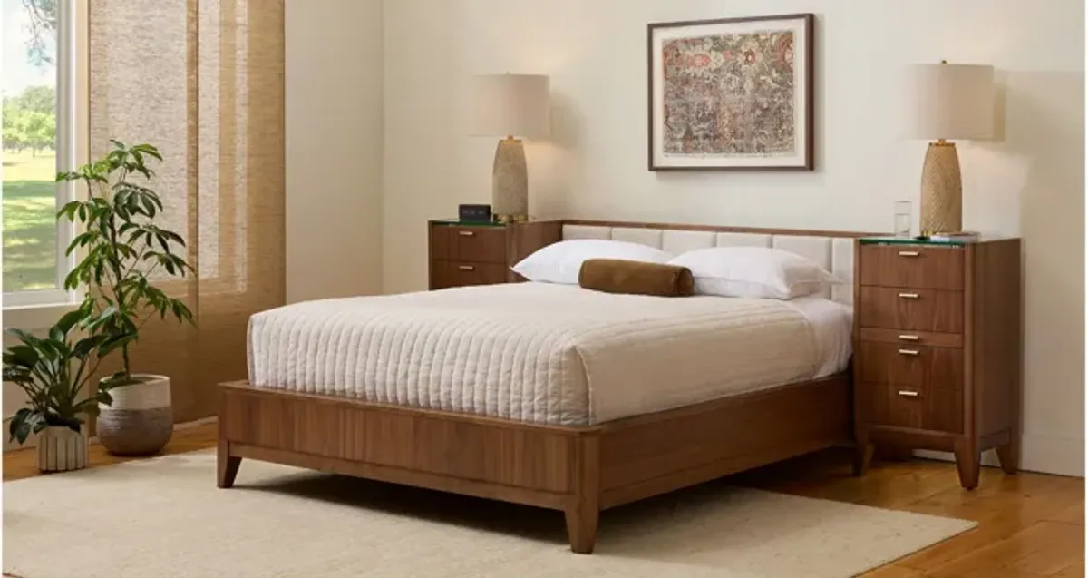 Kerrigan Bed W/ Nightstand Piers in Brown by Davis Intl.