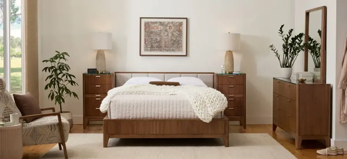 Kerrigan Bed W/ Nightstand Piers in Brown by Davis Intl.