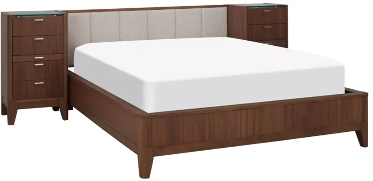 Kerrigan Bed W/ Nightstand Piers in Brown by Davis Intl.