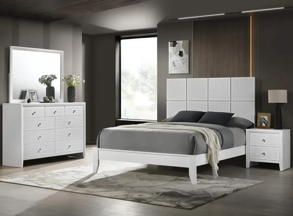 Denker 4pc. Bedroom Set in White by Crown Mark