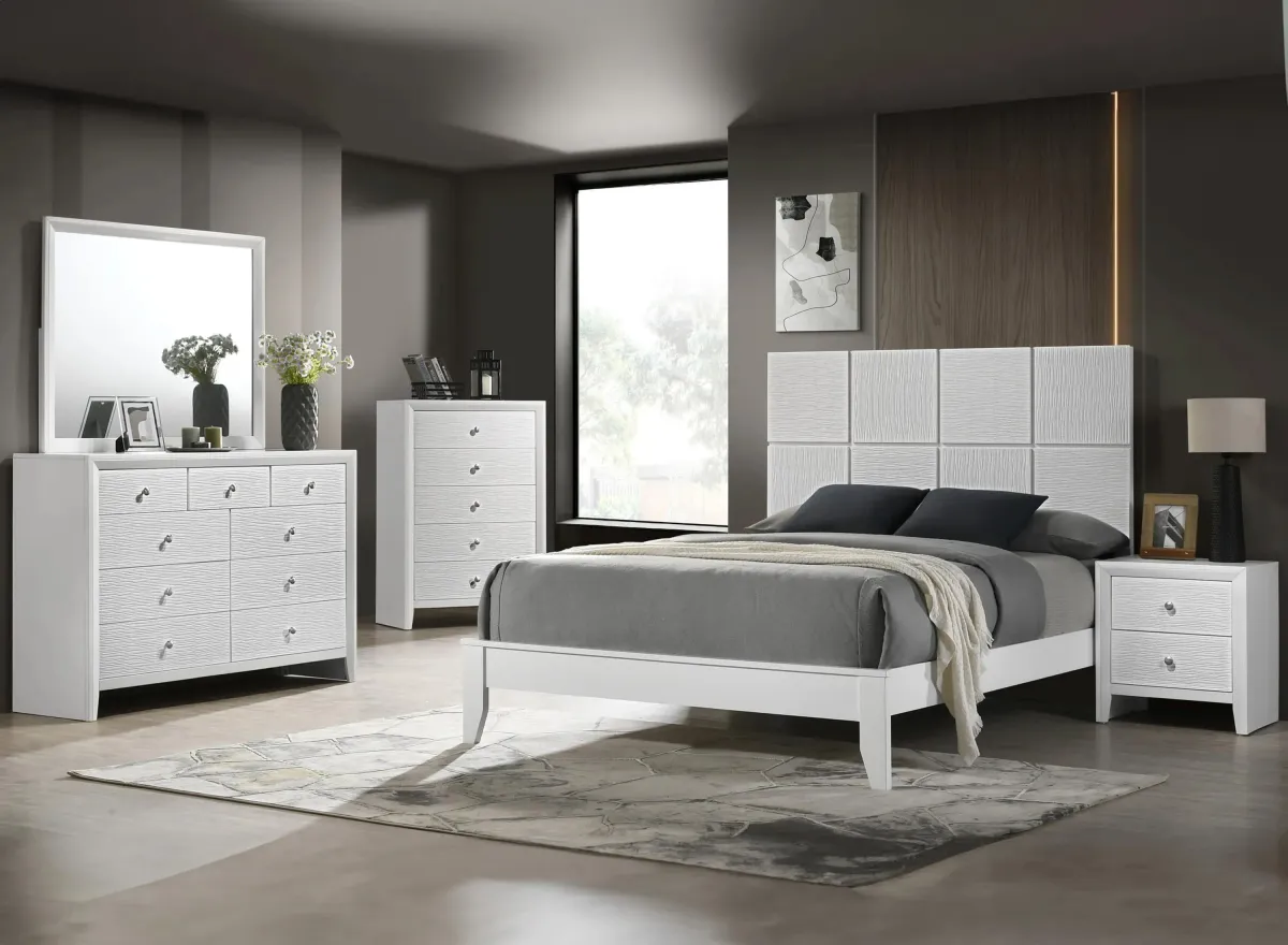 Denker 5pc. Bedroom Set in White by Crown Mark