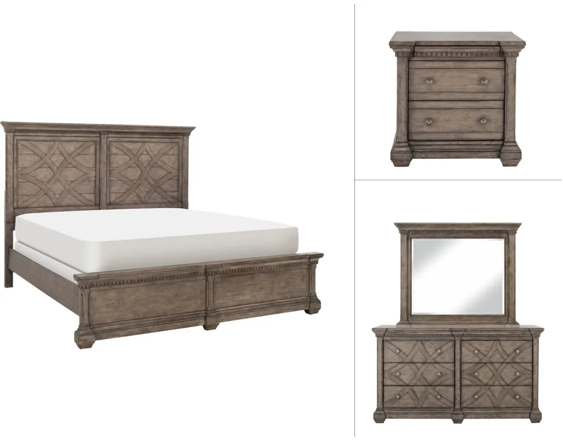 Clifton 4-pc. Bedroom Set in Antiqued Gray by Samuel Lawrence