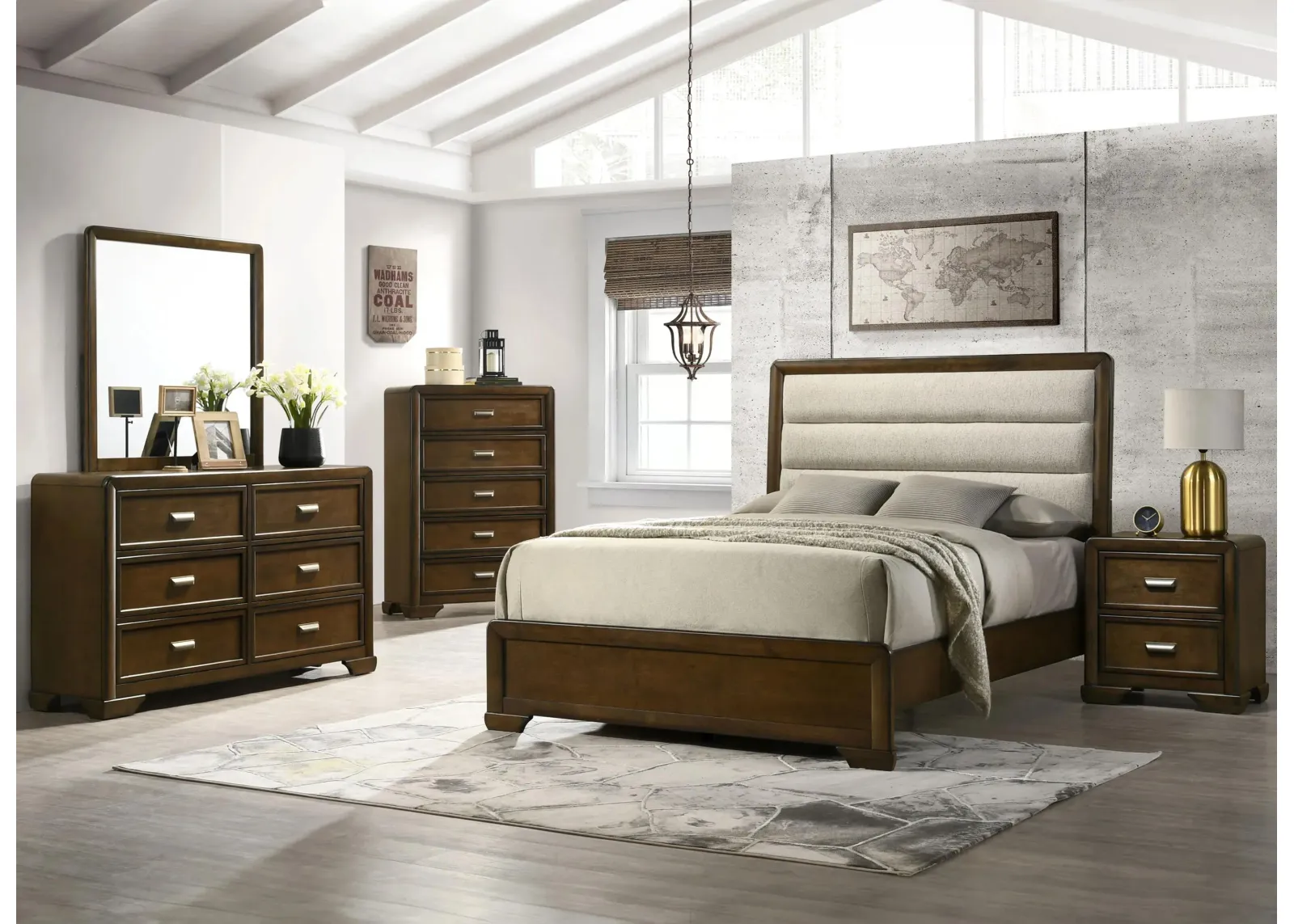 Coffield 5pc. Bedroom Set in Brown Cappucino by Crown Mark