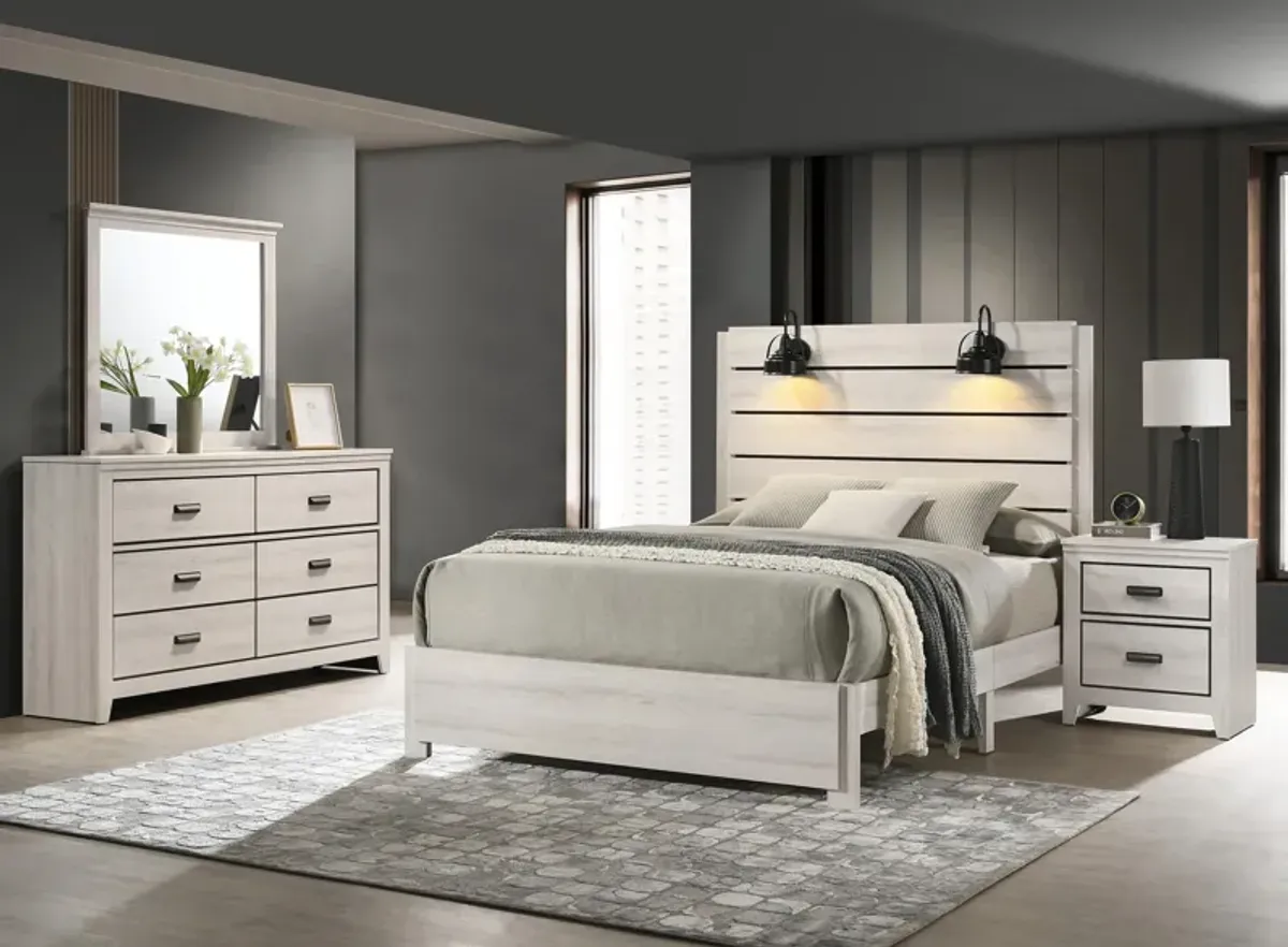 Carter 4pc. Bedroom Set in White by Crown Mark