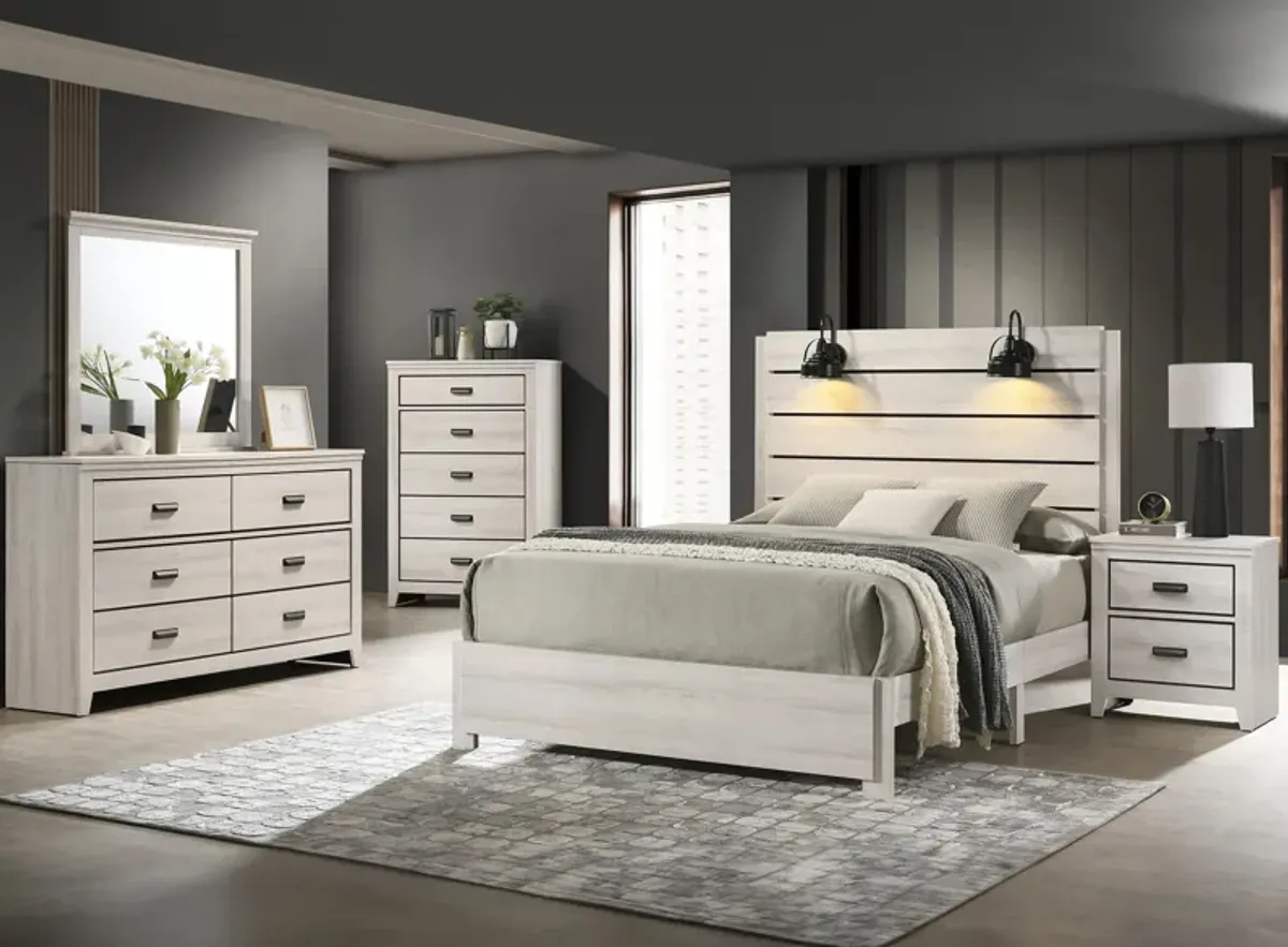 Carter 5pc. Bedroom Set in White by Crown Mark