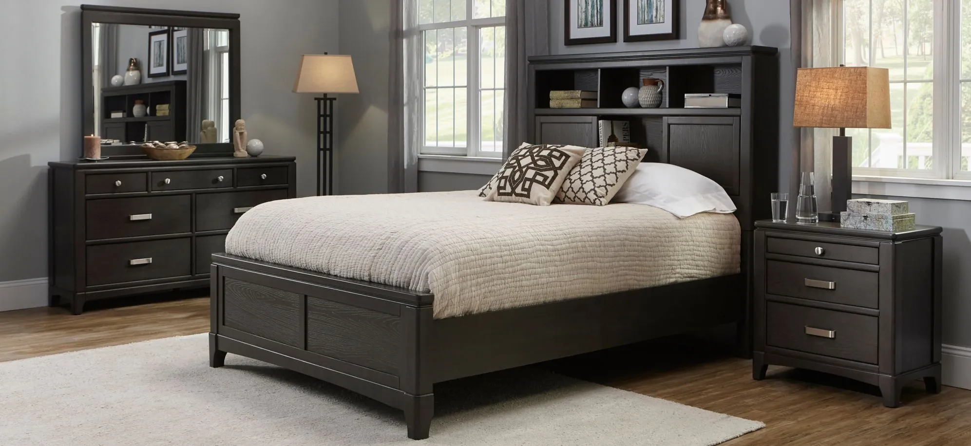 Drayton 4-pc. Bedroom Set in Dark Gray by Bellanest by Raymour ...
