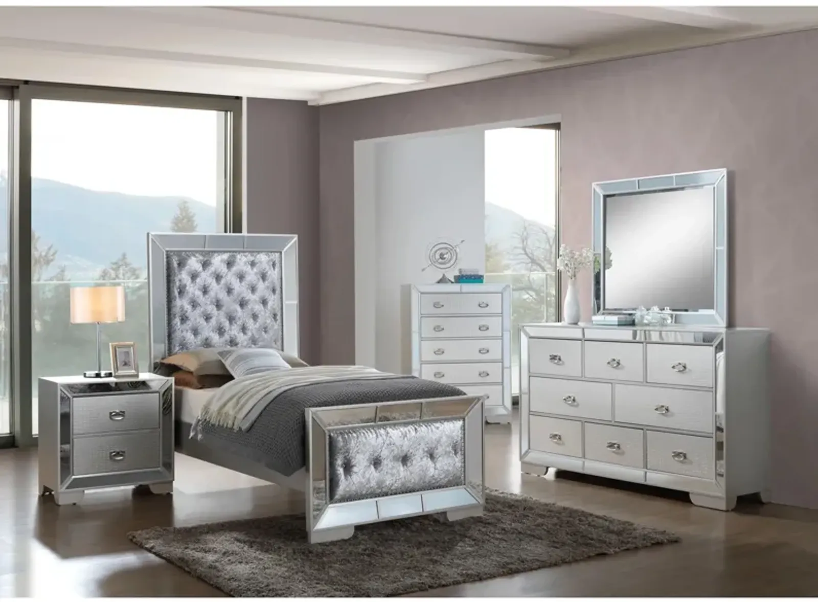 Hollywood Hills 4-pc. Upholstered Bedroom Set