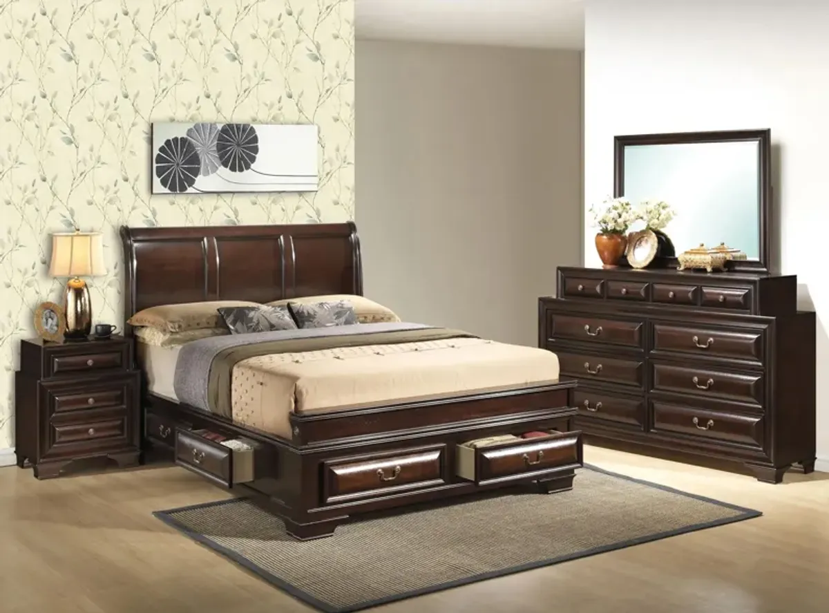 Sarasota 4-pc. Storage Bedroom Set in Cappuccino by Glory Furniture