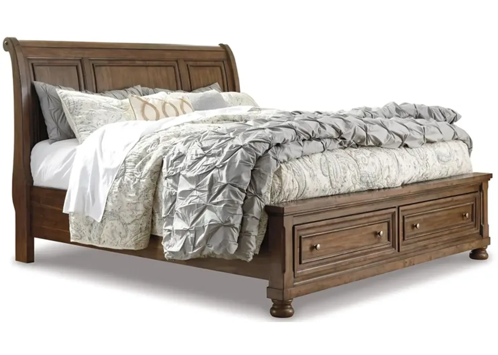 Flynnter Sleigh Bed with Storage Drawers