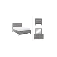 Tobyn 4-pc. Platform Bedroom Set w/ Storage Bed in Gray by Davis Intl.